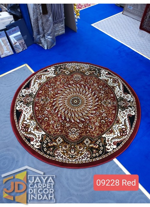 Permadani New Kashan Bulat 09228 RED ukuran 160 x 160 cm